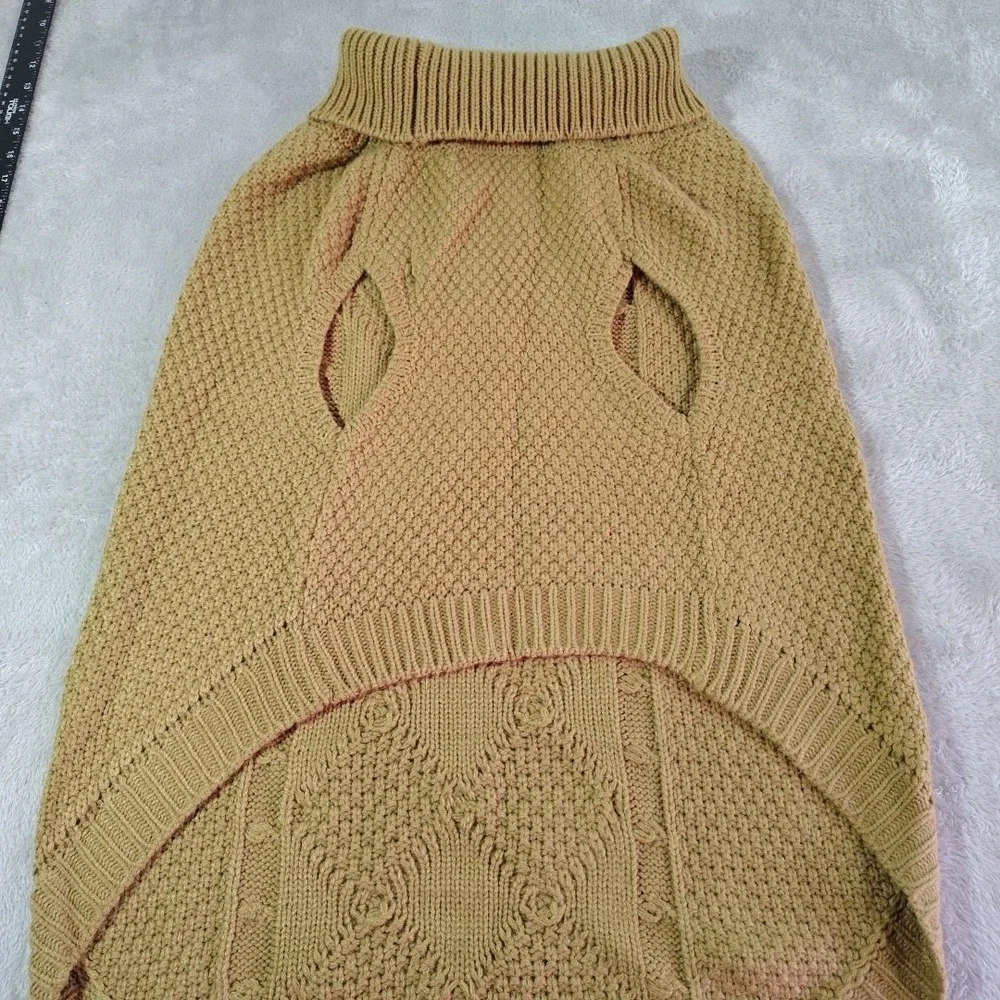 Fisherman Style Dog Sweater 3XL Tan Cape Cod Fall Spring Walks Stylish Big‎